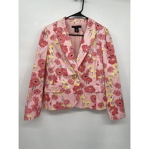 Apostrophe Petite‎ Women's Pink Floral Blazer Jacket 12P